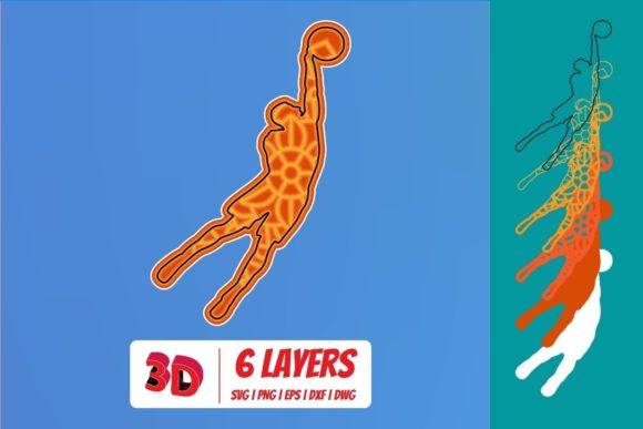 3D Basketball Player SVG Cut