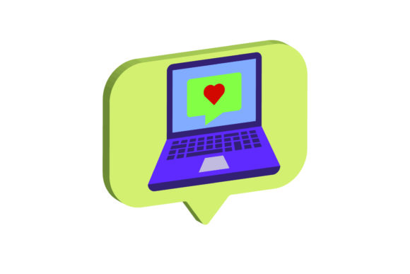 3D Icon Laptop Love
