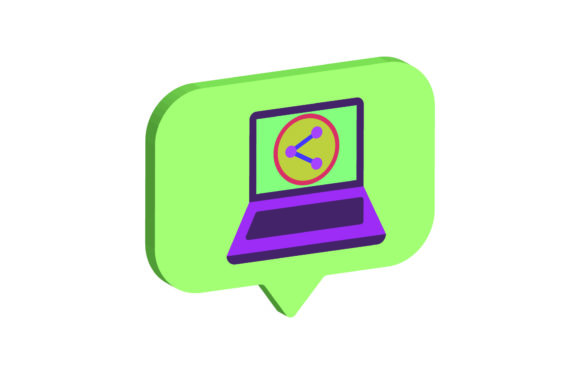 3D Icon Laptop Share