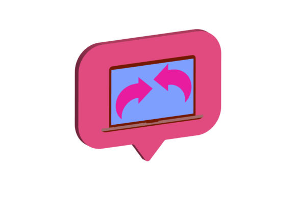 3D Icon Laptop Undo Redo