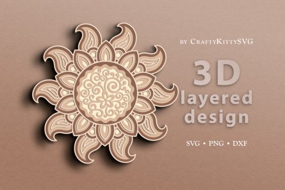 3D Layered Floral Sun SVG Cut File: A Creative Tool for Designers and Crafters