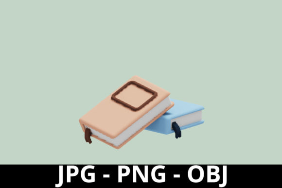 3D Rendering Stack of Books