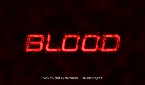Blood 3D Flowing Blood Style Text Effect