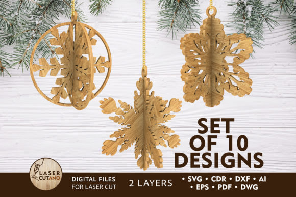CHRISTMAS 3D Snowflakes Bundle Cut Files