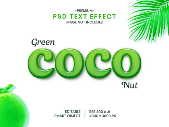Editable Coconut 3D Text Effect Template: A Creative Tool for Digital Designers