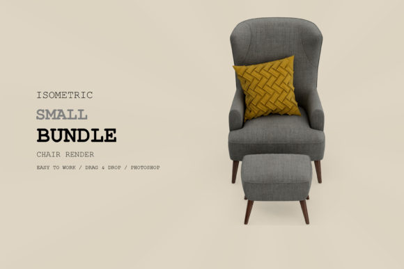 Isometric Armchair 3D Rendering Pack 19