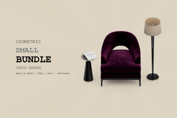 Isometric Armchair 3D Rendering Pack 20