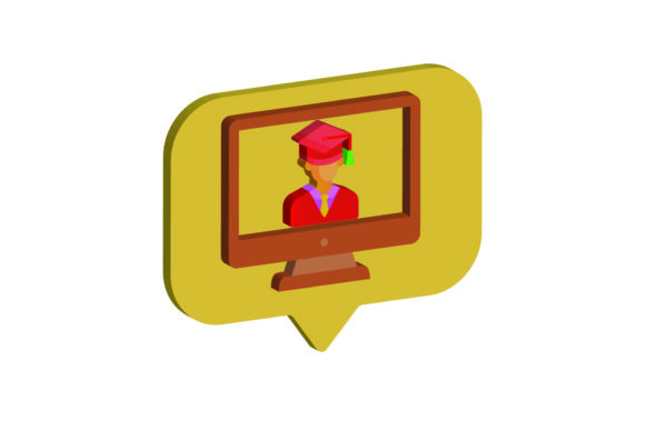 Laptop 3D Icon Graduation: A Visual Tool for Digital and Creative Success