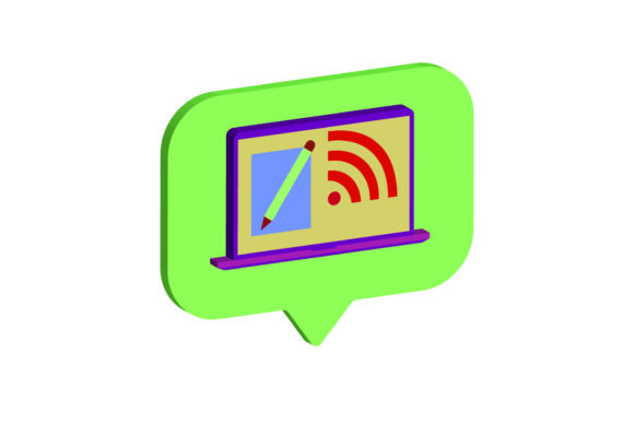 Laptop 3D Icon Write