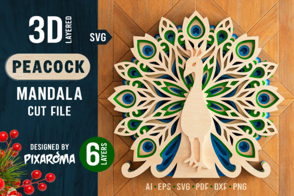 Peacock Mandala 3D Layered SVG Cut File: Strategic Use for Creative and Business Applications
