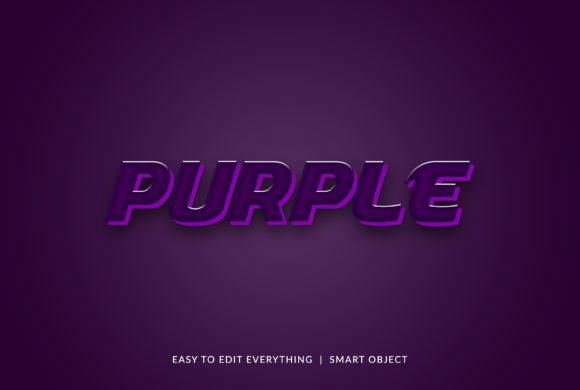 Purple 3D Matching Color Text Effect: A Creative Tool for Visual Impact