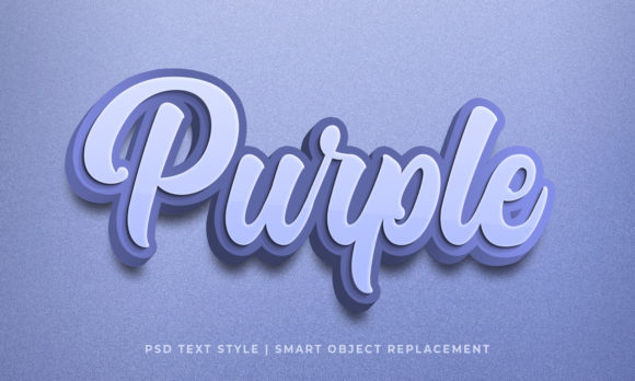 Purple 3D Text Effect Mockup