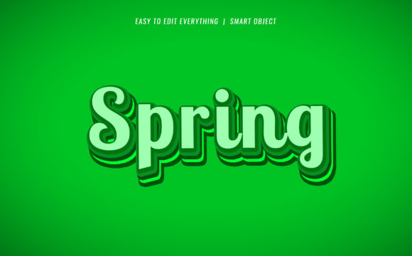 Spring 3D Natural Color Text Effect