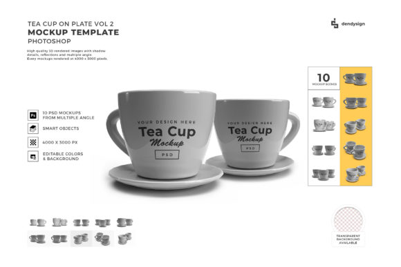 Tea Cup on Plate 3D Mockup Bundle Vol 2: A Creative Tool for Visual Storytelling