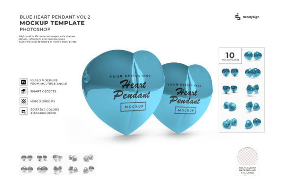 Using the Blue Heart Pendant 3D Mockup Bundle 2 for Strategic Brand and Product Presentation