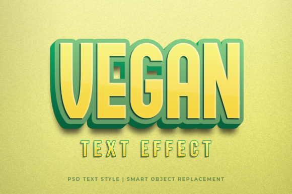 Vegan 3D Text Effect Mockup: A Creative Tool for Digital Designers